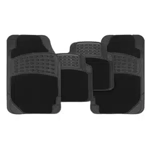 BLACK COMBINATION CARPET/RUBBER MAT SET